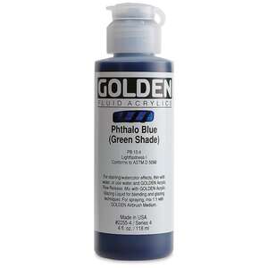 Golden Fluid Akrilik Boya 118 Ml Seri 4 Phthalo Blue Green Shade - 3