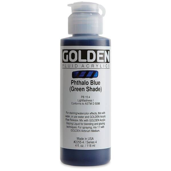 Golden Fluid Akrilik Boya 118 Ml Seri 4 Phthalo Blue Green Shade - 3