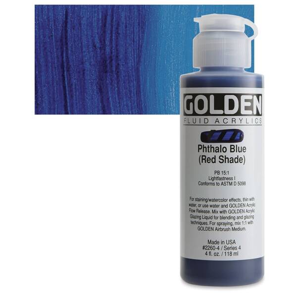 Golden Fluid Akrilik Boya 118 Ml Seri 4 Phthalo Blue Red Shade - 1