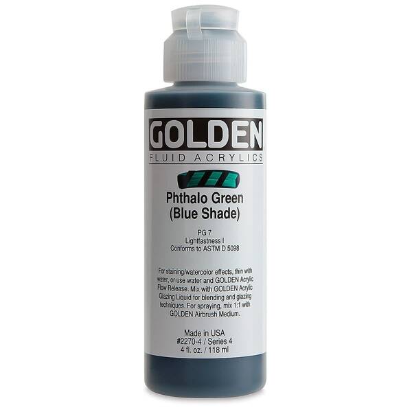 Golden Fluid Akrilik Boya 118 Ml Seri 4 Phthalo Green Blue Shade - 4