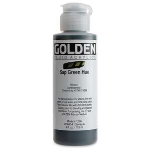 Golden Fluid Akrilik Boya 118 Ml Seri 4 Sap Green Hue - 3