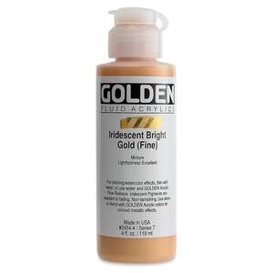 Golden Fluid Akrilik Boya 118 Ml Seri 7 Iridescent Bright Gold Fine - 3