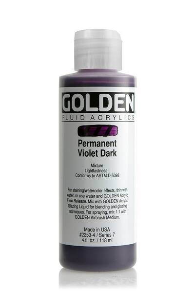 Golden Fluid Akrilik Boya 118 Ml Seri 7 Permanent Violet Dark - 1