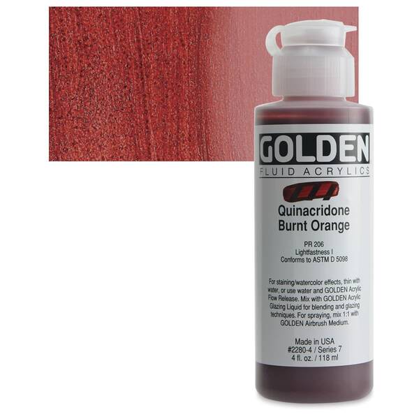 Golden Fluid Akrilik Boya 118 Ml Seri 7 Quinacridone Burnt Orange - 1