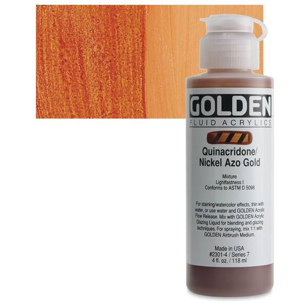 Golden Fluid Akrilik Boya 118 Ml Seri 7 Quinacridone Nickel Azo Gold - 1