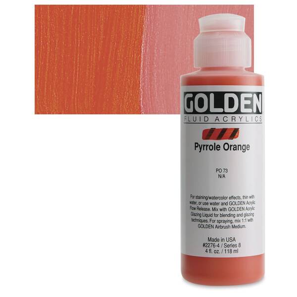 Golden Fluid Akrilik Boya 118 Ml Seri 8 Pyrrole Orange - 1