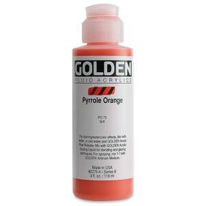 Golden Fluid Akrilik Boya 118 Ml Seri 8 Pyrrole Orange - 4