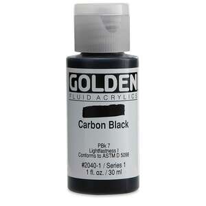 Golden Fluid Akrilik Boya 30 Ml Seri 1 Carbon Black - 3