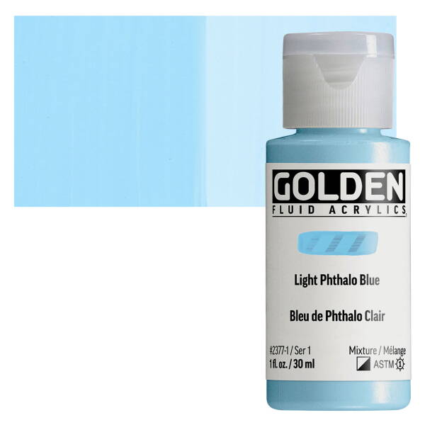 Golden Fluid Akrilik Boya 30 Ml Seri 1 Light Phthalo Blue - 1