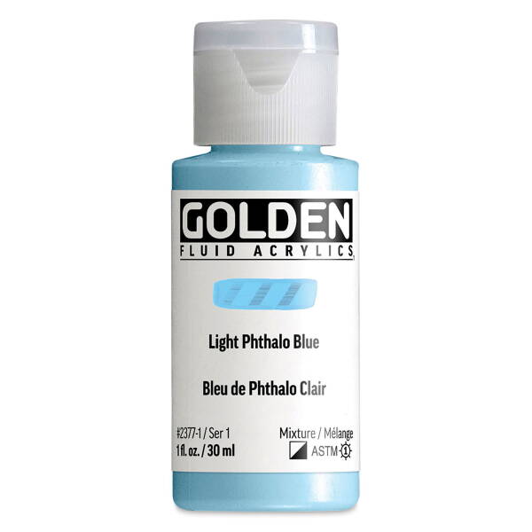 Golden Fluid Akrilik Boya 30 Ml Seri 1 Light Phthalo Blue - 3