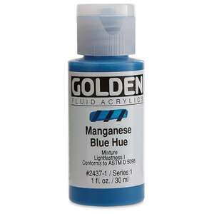 Golden Fluid Akrilik Boya 30 Ml Seri 1 Manganese Blue Hue - 3