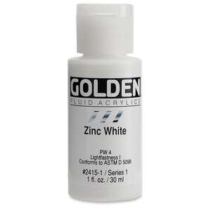 Golden Fluid Akrilik Boya 30 Ml Seri 1 Zinc White - 3