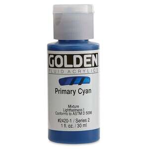 Golden Fluid Akrilik Boya 30 Ml Seri 2 Primary Cyan - 3