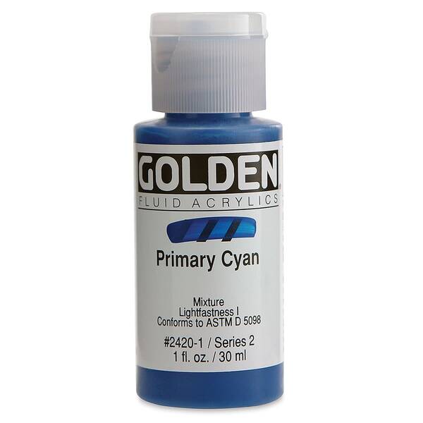 Golden Fluid Akrilik Boya 30 Ml Seri 2 Primary Cyan - 3