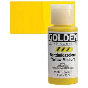 Golden - Golden Fluid Akrilik Boya 30 Ml Seri 3 Benzimidazolone Yellow Medium