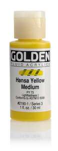 Golden - Golden Fluid Akrilik Boya 30 Ml Seri 3 Hansa Yellow Medium