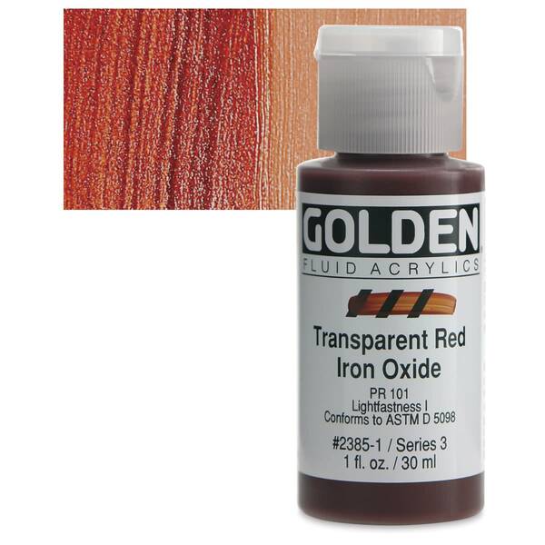 Golden Fluid Akrilik Boya 30 Ml Seri 3 Transparent Red Iron Oxide - 1