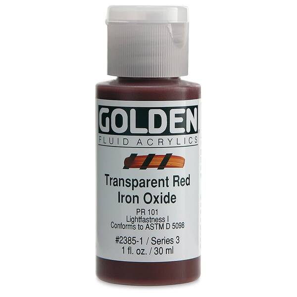 Golden Fluid Akrilik Boya 30 Ml Seri 3 Transparent Red Iron Oxide - 3