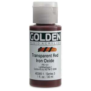 Golden Fluid Akrilik Boya 30 Ml Seri 3 Transparent Red Iron Oxide - Thumbnail