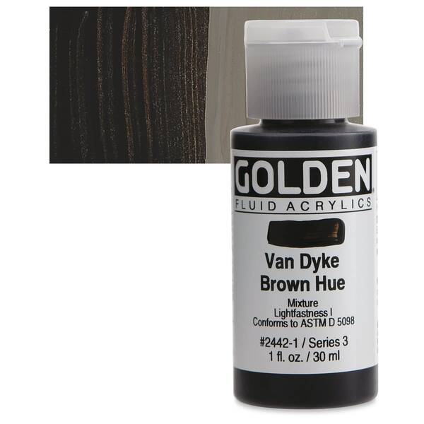 Golden Fluid Akrilik Boya 30 Ml Seri 3 Van Dyke Brown Hue - 1