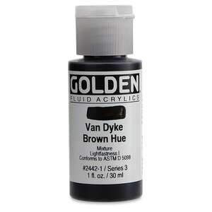 Golden Fluid Akrilik Boya 30 Ml Seri 3 Van Dyke Brown Hue - 3