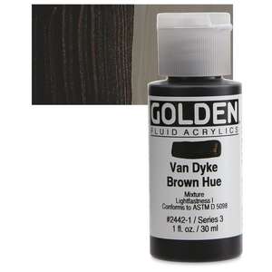 Golden - Golden Fluid Akrilik Boya 30 Ml Seri 3 Van Dyke Brown Hue