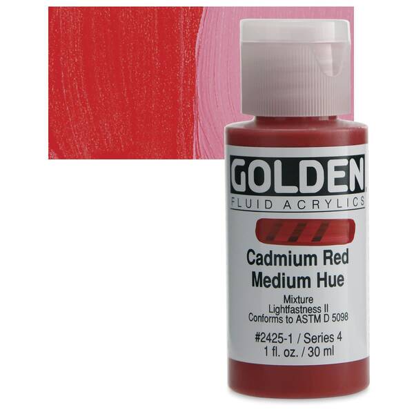 Golden Fluid Akrilik Boya 30 Ml Seri 4 Cadmium Red Medium Hue - 1