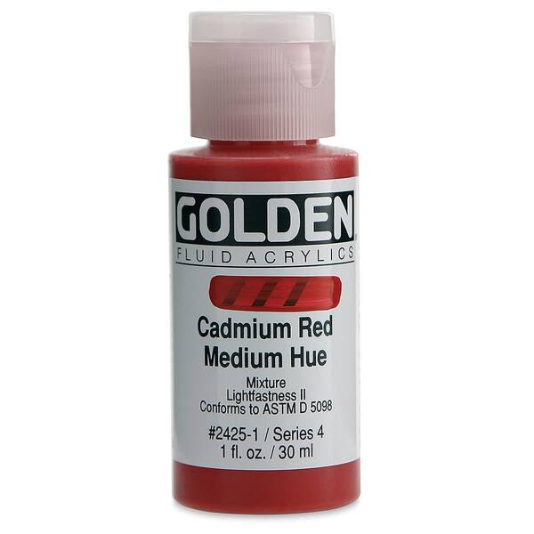 Golden Fluid Akrilik Boya 30 Ml Seri 4 Cadmium Red Medium Hue - 3