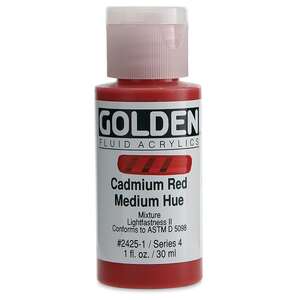 Golden Fluid Akrilik Boya 30 Ml Seri 4 Cadmium Red Medium Hue - Thumbnail