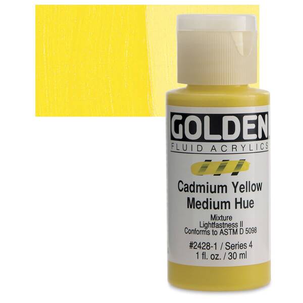 Golden Fluid Akrilik Boya 30 Ml Seri 4 Cadmium Yellow Medium Hue - 1