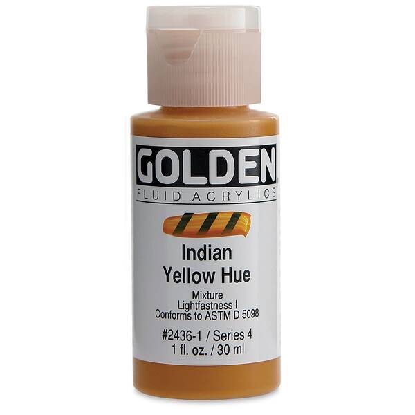 Golden Fluid Akrilik Boya 30 Ml Seri 4 Indian Yellow Hue - 3