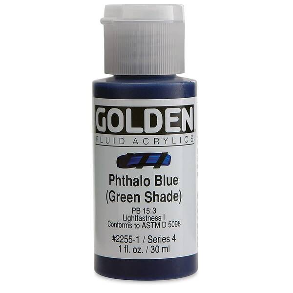 Golden Fluid Akrilik Boya 30 Ml Seri 4 Phthalo Blue Green Shade - 3