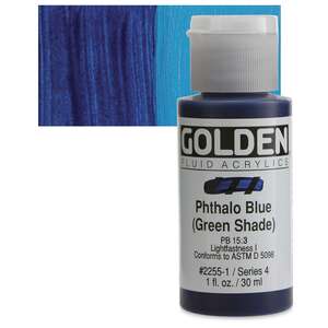 Golden - Golden Fluid Akrilik Boya 30 Ml Seri 4 Phthalo Blue Green Shade