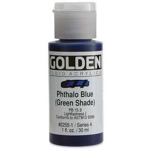Golden Fluid Akrilik Boya 30 Ml Seri 4 Phthalo Blue Green Shade - Thumbnail