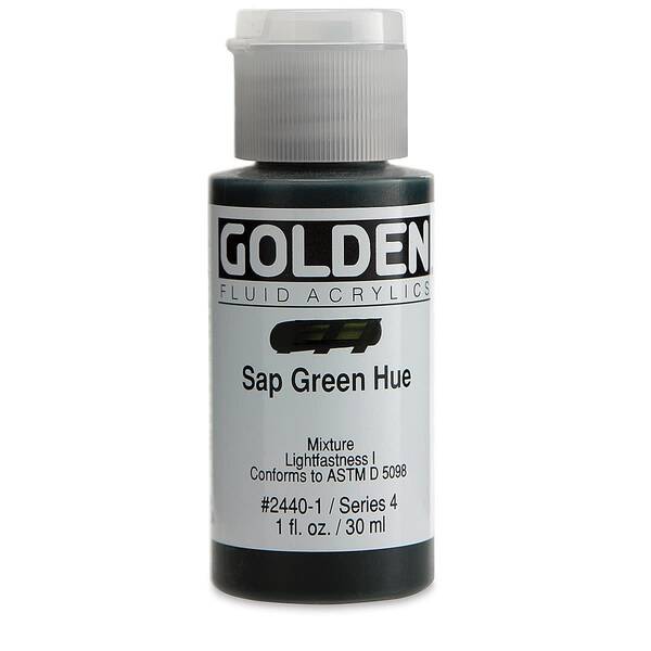 Golden Fluid Akrilik Boya 30 Ml Seri 4 Sap Green Hue - 3