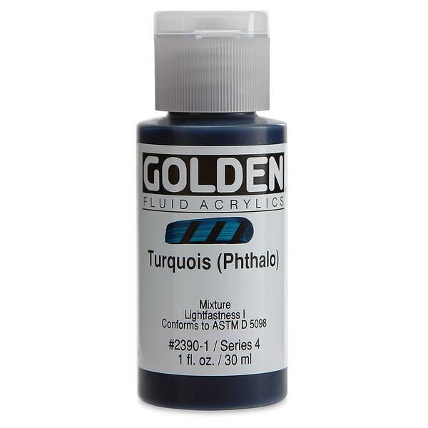 Golden Fluid Akrilik Boya 30 Ml Seri 4 Turquois Phthalo - 3