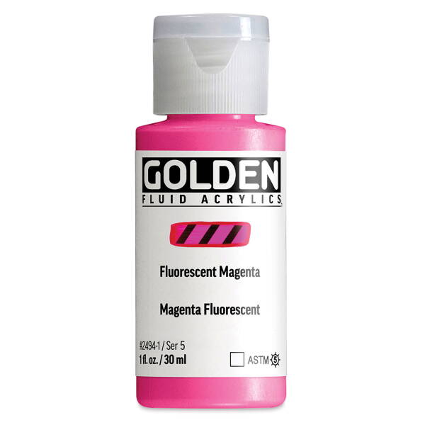 Golden Fluid Akrilik Boya 30 Ml Seri 5 Fluorescent Magenta - 3