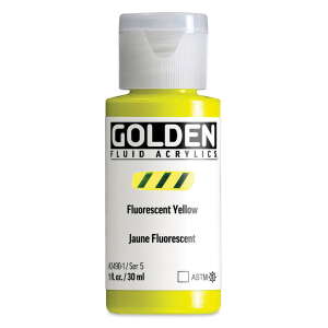 Golden Fluid Akrilik Boya 30 Ml Seri 5 Fluorescent Yellow - 3