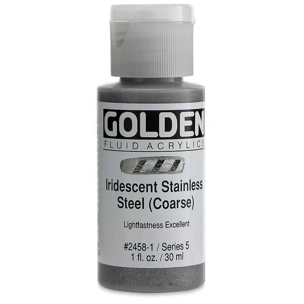 Golden Fluid Akrilik Boya 30 Ml Seri 5 Iridescent Stainless Steel Coarse - 3