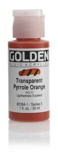 Golden Fluid Akrilik Boya 30 Ml Seri 5 Transparent Pyrrole Orange - Golden
