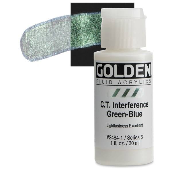 Golden Fluid Akrilik Boya 30 Ml Seri 6 C.T. Interference Green-Blue - 1