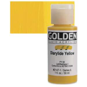 Golden - Golden Fluid Akrilik Boya 30 Ml Seri 6 Diarylide Yellow