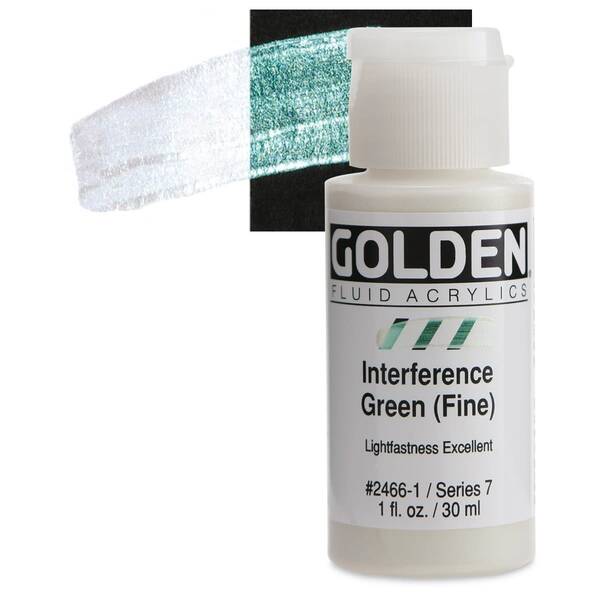 Golden Fluid Akrilik Boya 30 Ml Seri 7 Intereference Green (Fine) - 1