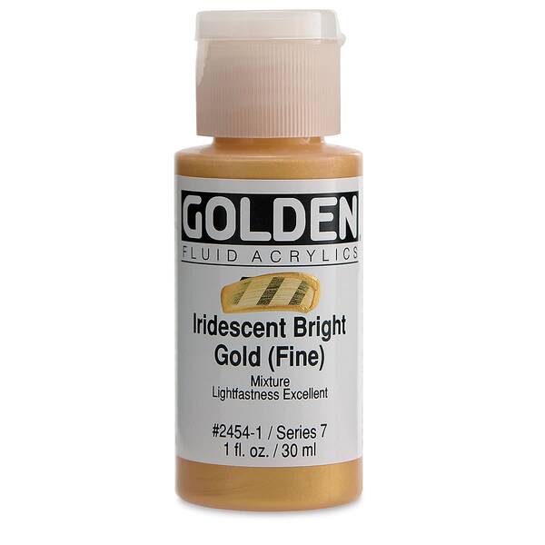 Golden Fluid Akrilik Boya 30 Ml Seri 7 Iridescent Bright Gold Fine - 3