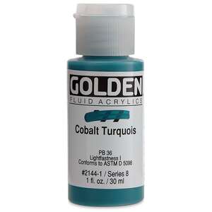 Golden Fluid Akrilik Boya 30 Ml Seri 8 Cobalt Turquois - 3