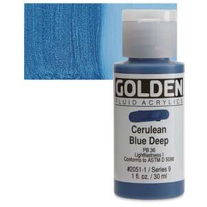 Golden Fluid Akrilik Boya 30 Ml Seri 9 Cerulean Blue Deep - 1