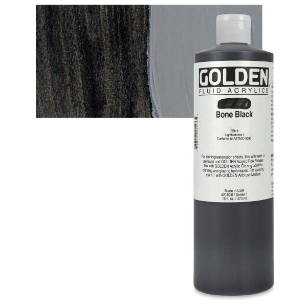 Golden Fluid Akrilik Boya 473 Ml Seri 1 Bone Black - 1