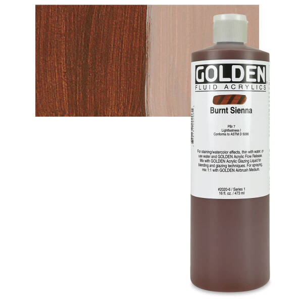 Golden Fluid Akrilik Boya 473 Ml Seri 1 Burnt Sienna - 1