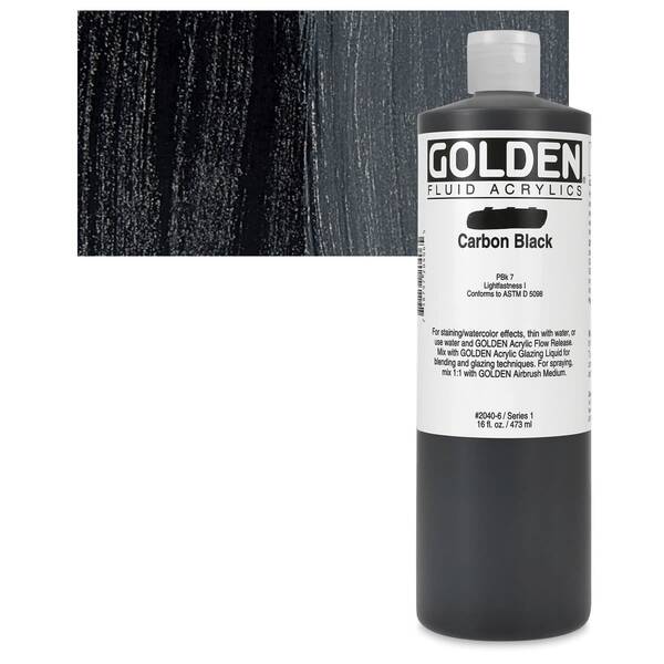 Golden Fluid Akrilik Boya 473 Ml Seri 1 Carbon Black - 1