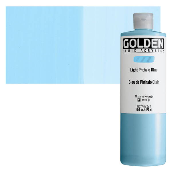 Golden Fluid Akrilik Boya 473 Ml Seri 1 Light Phthalo Blue - 1